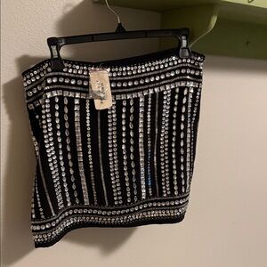 Forever 21 Black Mini Skirt with Silver Accents